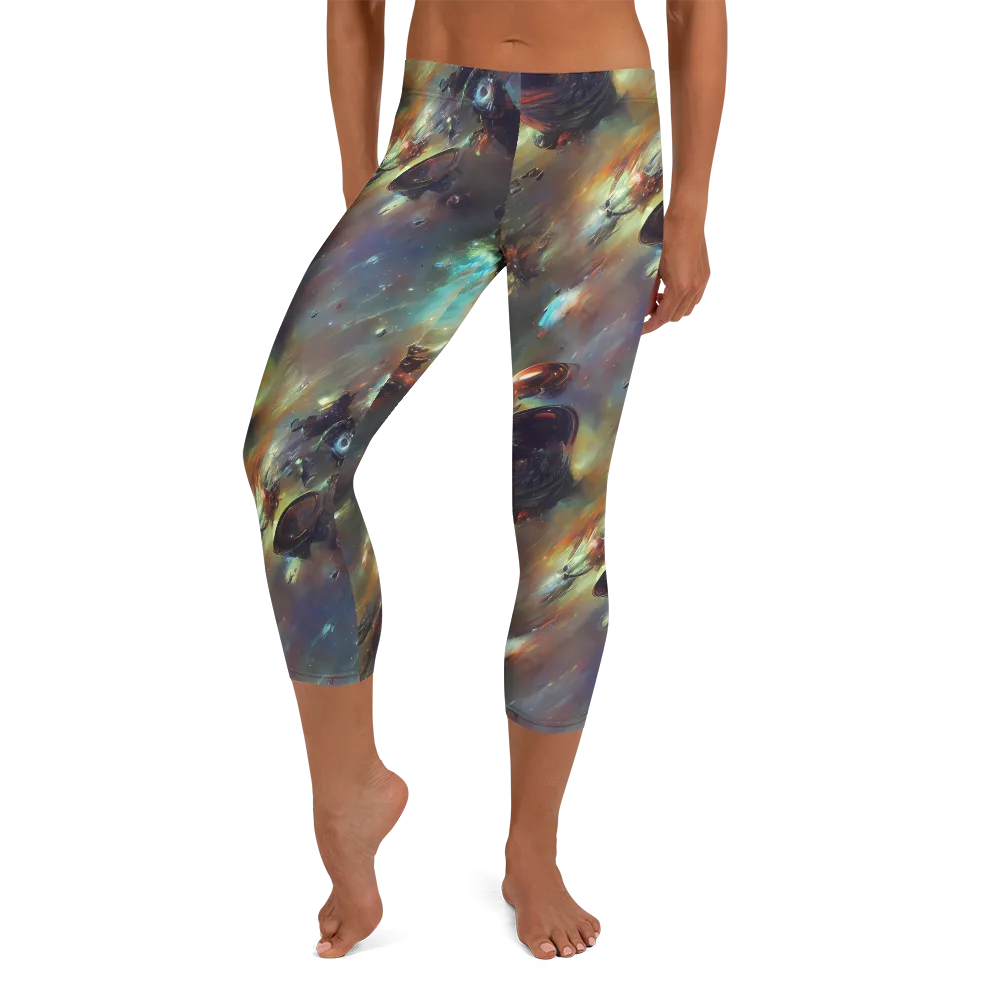 Chaos Crescendo on Capri Leggings — Front