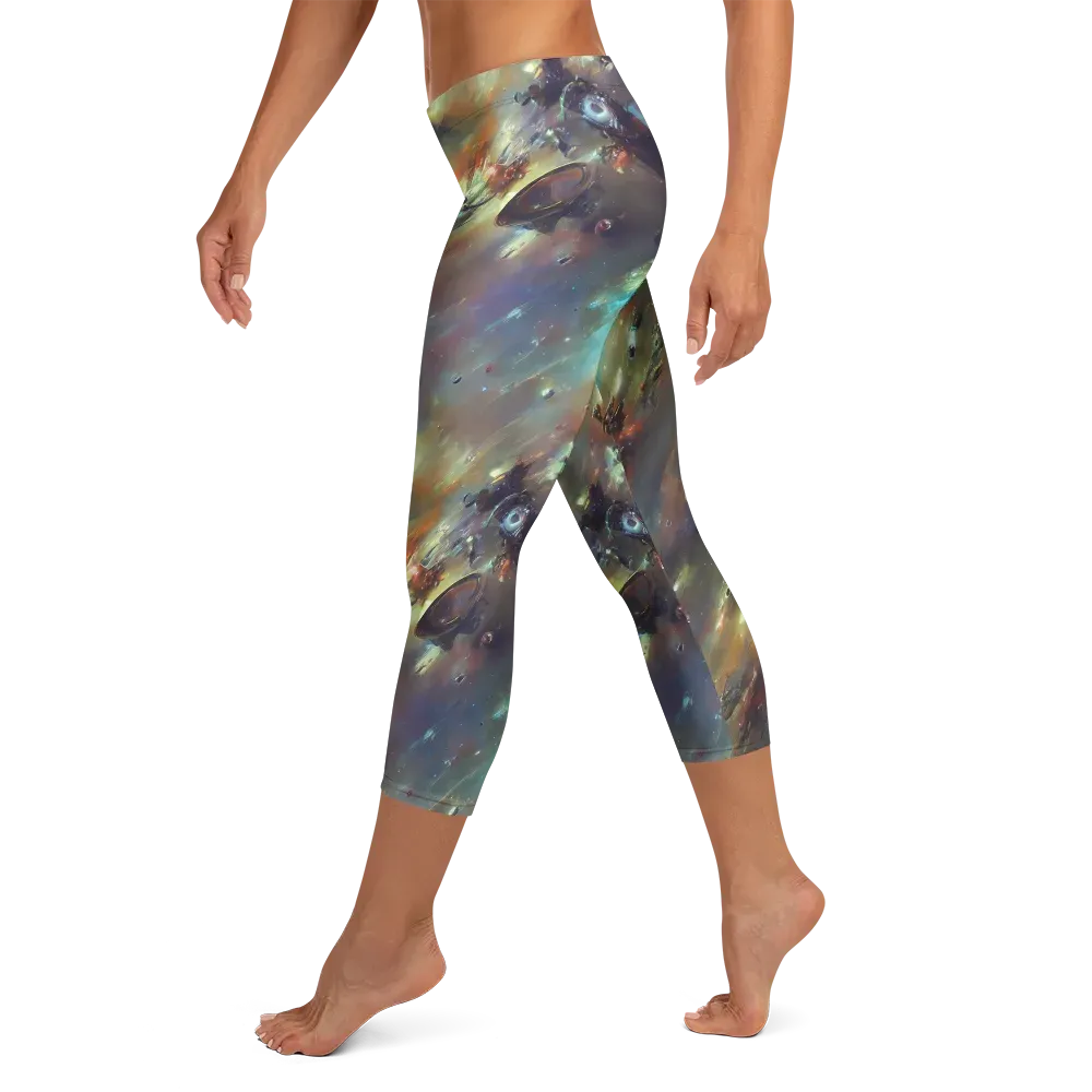 Chaos Crescendo on Capri Leggings — Left