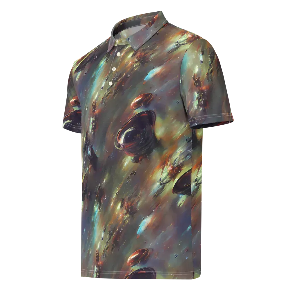 Chaos Crescendo on Men's Slim Fit Polo Shirt — Left Front
