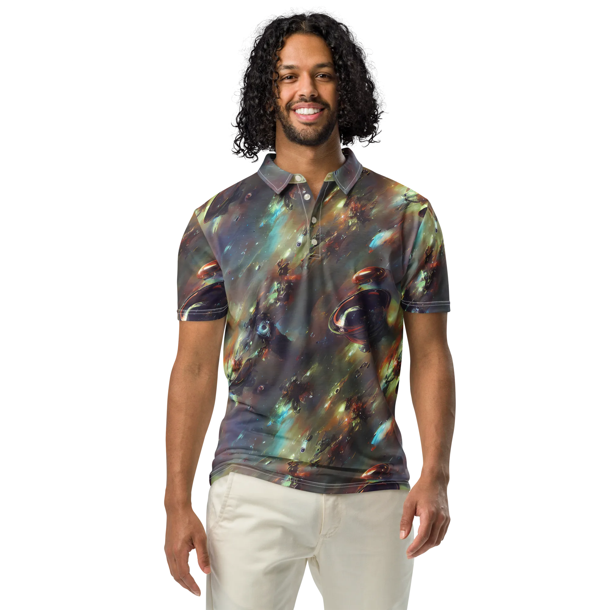 Chaos Crescendo on Men's Slim Fit Polo Shirt — Front