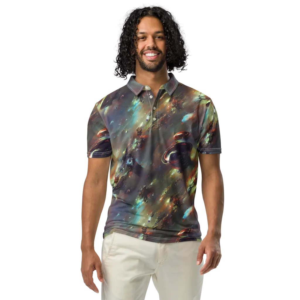 Chaos Crescendo on Men's Slim Fit Polo Shirt — Front