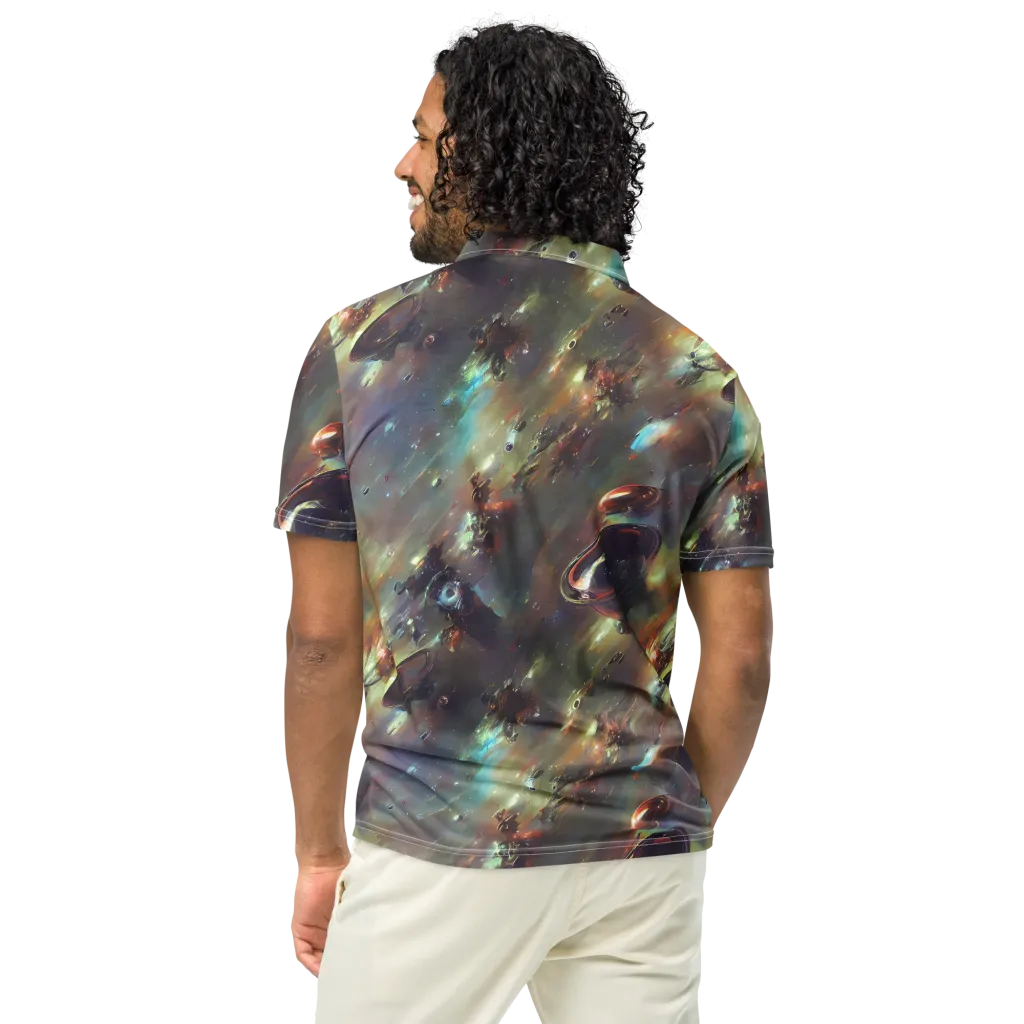 Chaos Crescendo on Men's Slim Fit Polo Shirt — Back