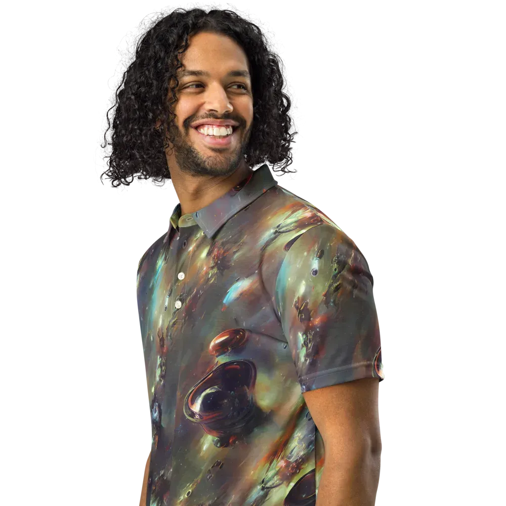 Chaos Crescendo on Men's Slim Fit Polo Shirt — Left Front