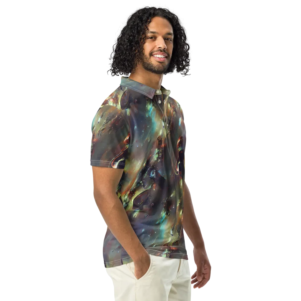 Chaos Crescendo on Men's Slim Fit Polo Shirt — Right Front