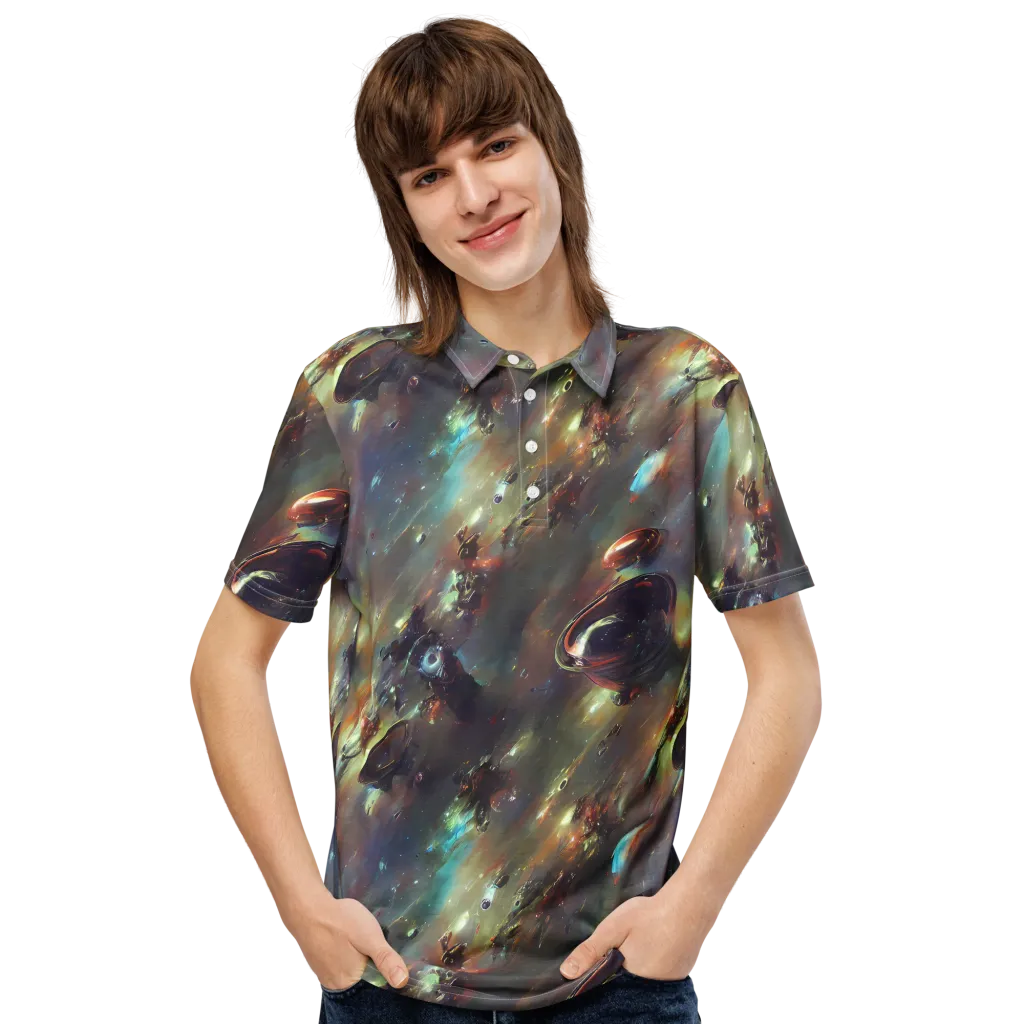 Chaos Crescendo on Men's Slim Fit Polo Shirt — Front