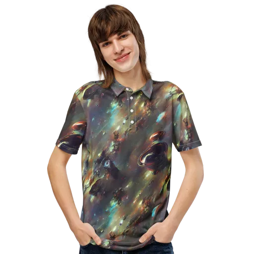Chaos Crescendo on a Men's Slim Fit Polo Shirt