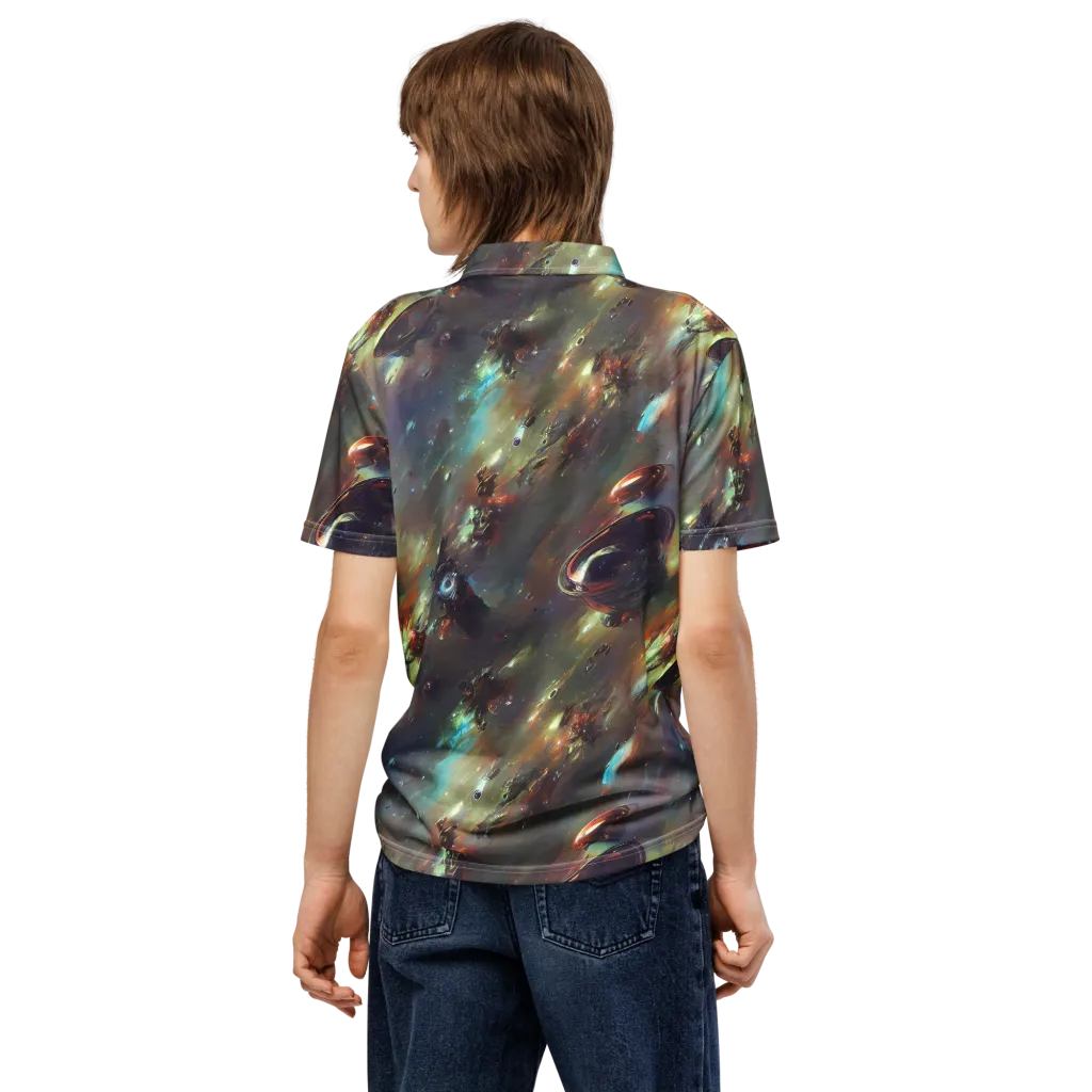 Chaos Crescendo on Men's Slim Fit Polo Shirt — Back