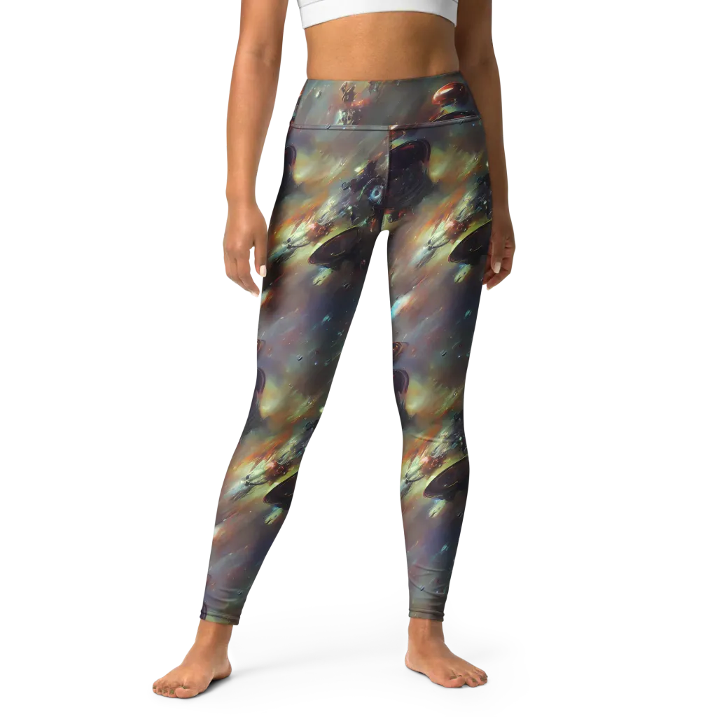Chaos Crescendo on Yoga Leggings — Front