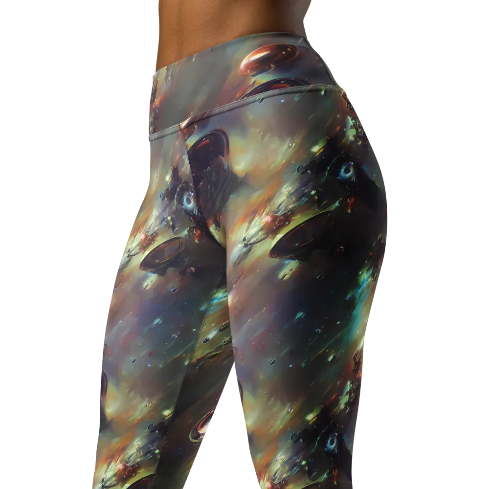 Chaos Crescendo on Yoga Leggings — Left Front