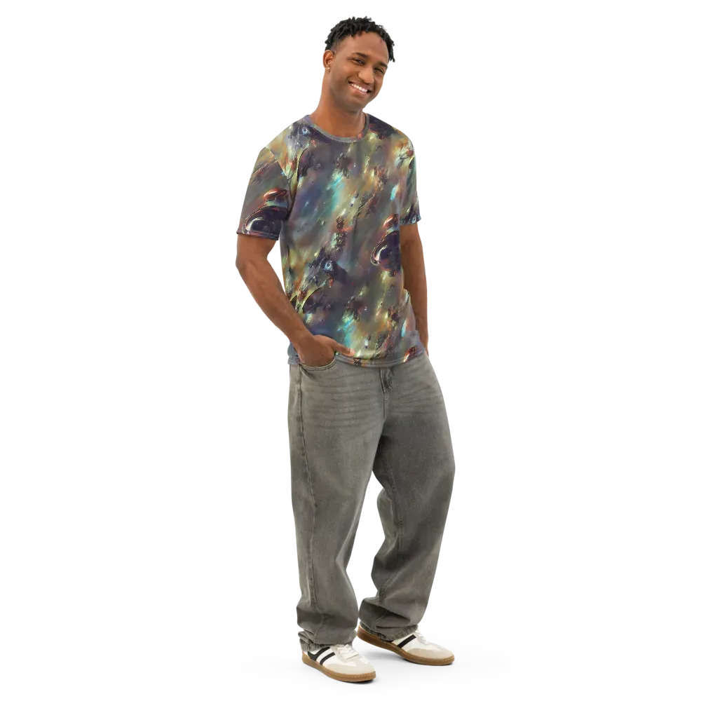 Chaos Crescendo on Men's Cotton Crew Neck T-Shirt — Right Front