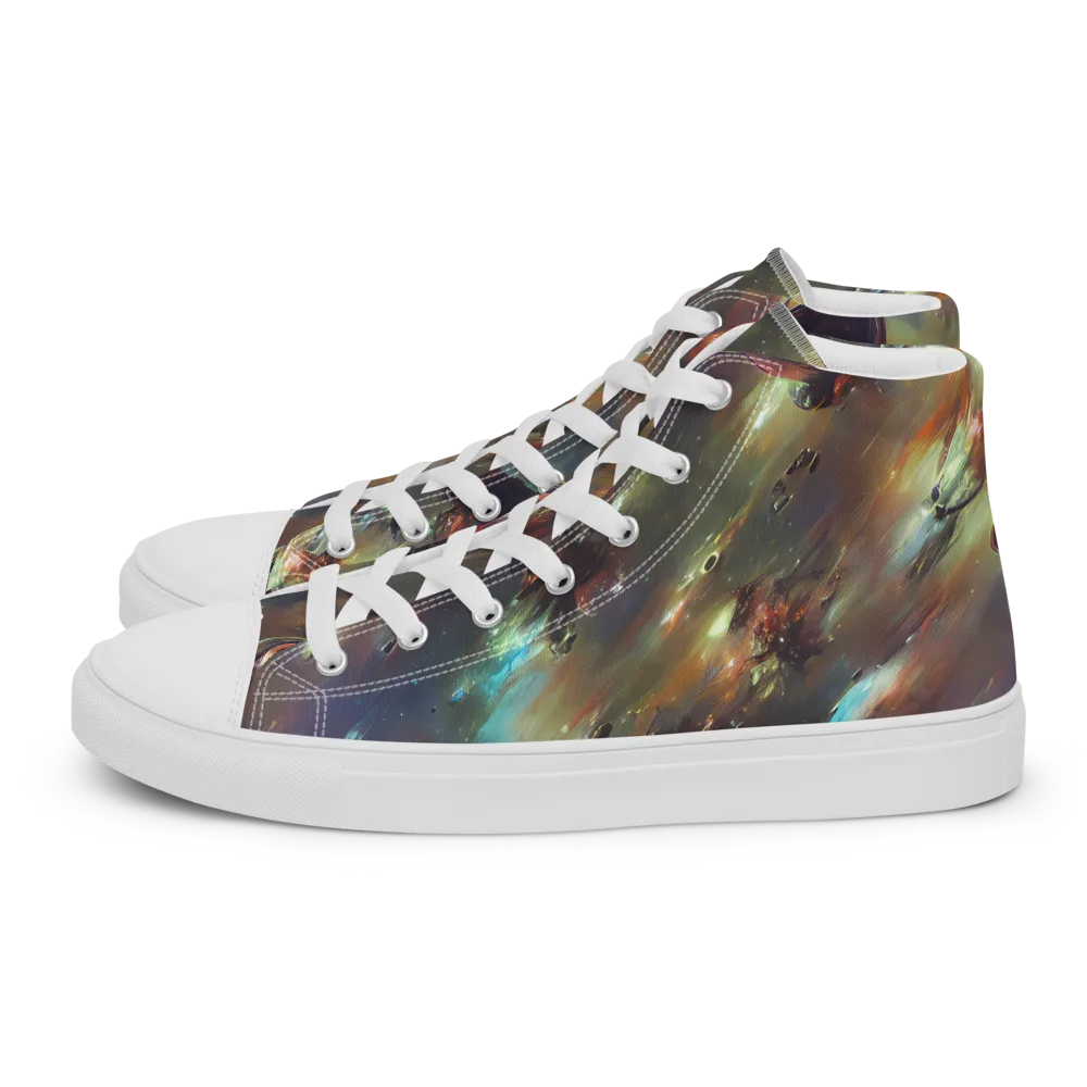 Chaos Crescendo on Men's High Top Canvas Shoes — Left