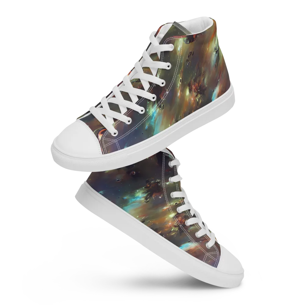 Chaos Crescendo on Men's High Top Canvas Shoes — Front
