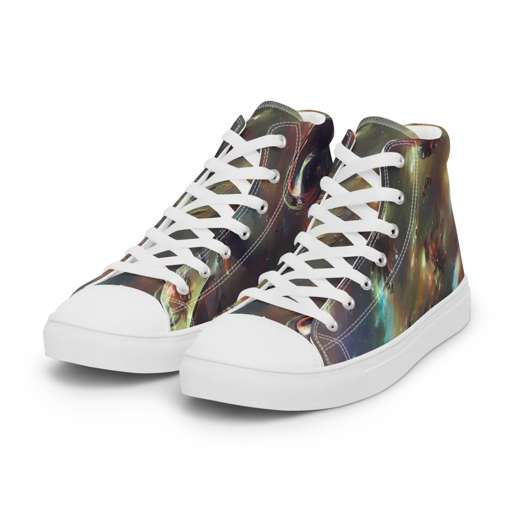 Chaos Crescendo on Women's High Top Canvas Shoes — Left Front