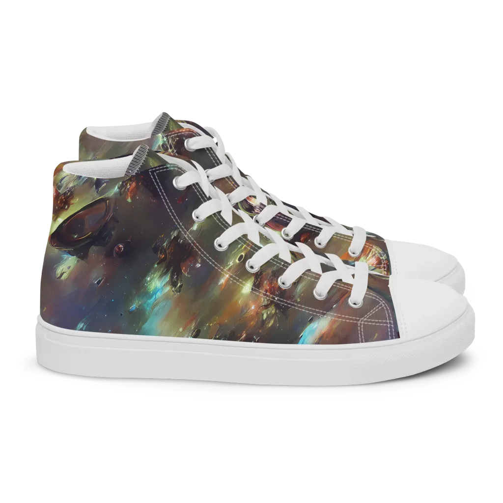 Chaos Crescendo on Women's High Top Canvas Shoes — Right