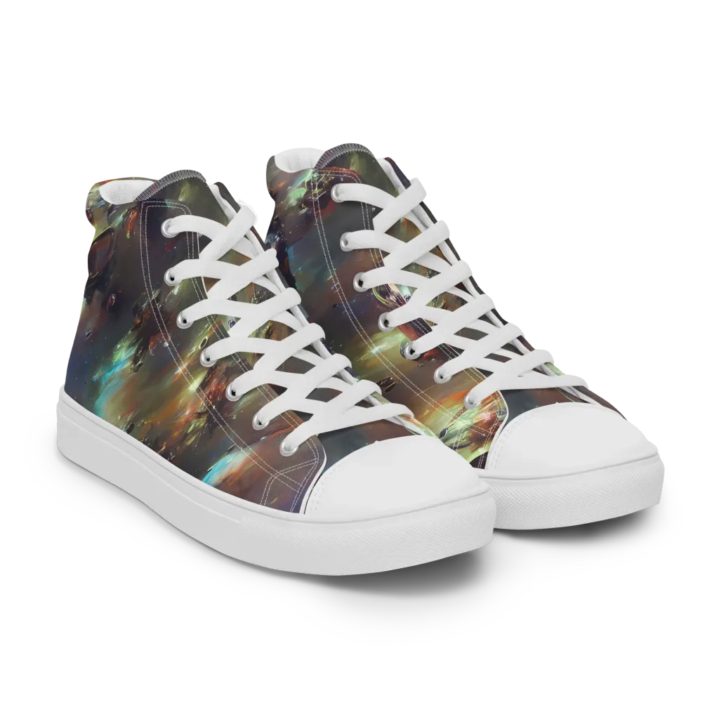 Chaos Crescendo on Women's High Top Canvas Shoes — Right Front