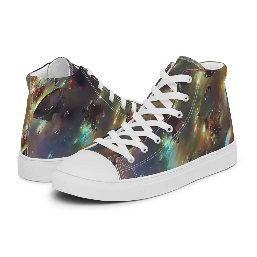 Chaos Crescendo on Women's High Top Canvas Shoes — Left