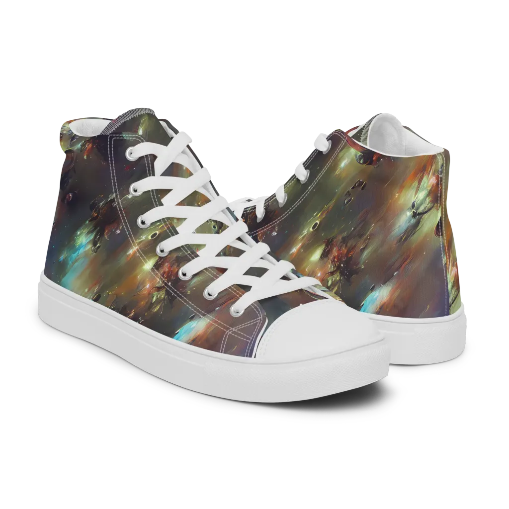 Chaos Crescendo on Women's High Top Canvas Shoes — Right