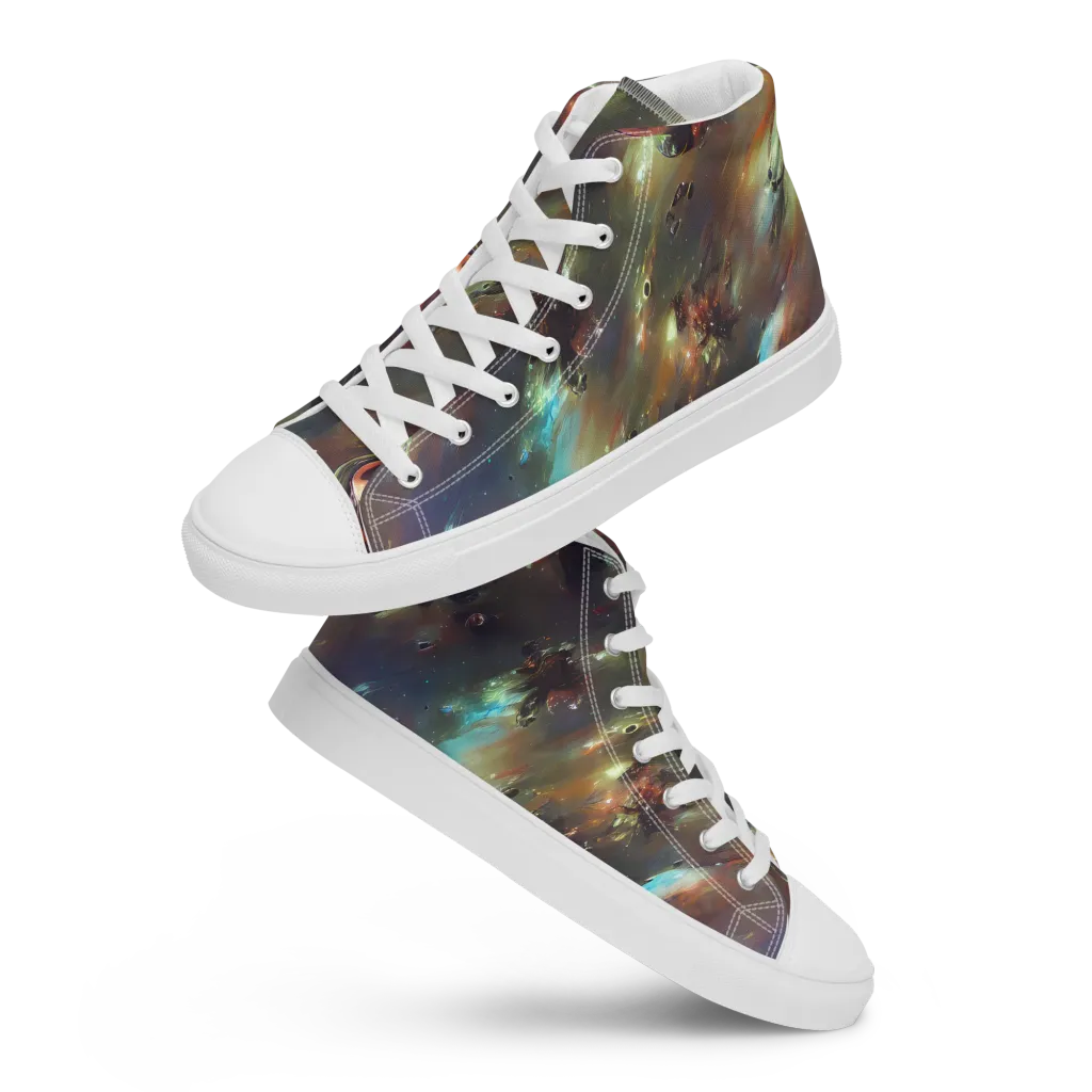 Chaos Crescendo on Women's High Top Canvas Shoes — Front