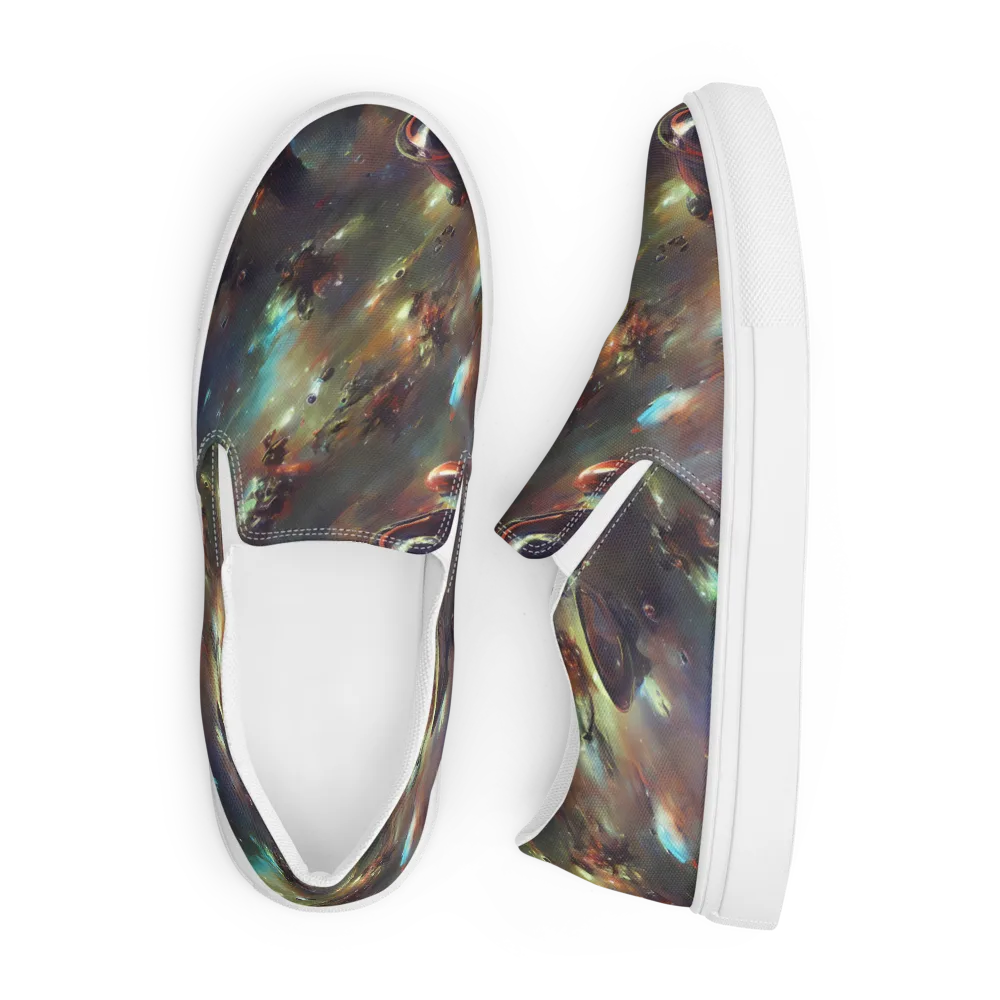 Chaos Crescendo on Men's Slip-On Canvas Shoes — Front