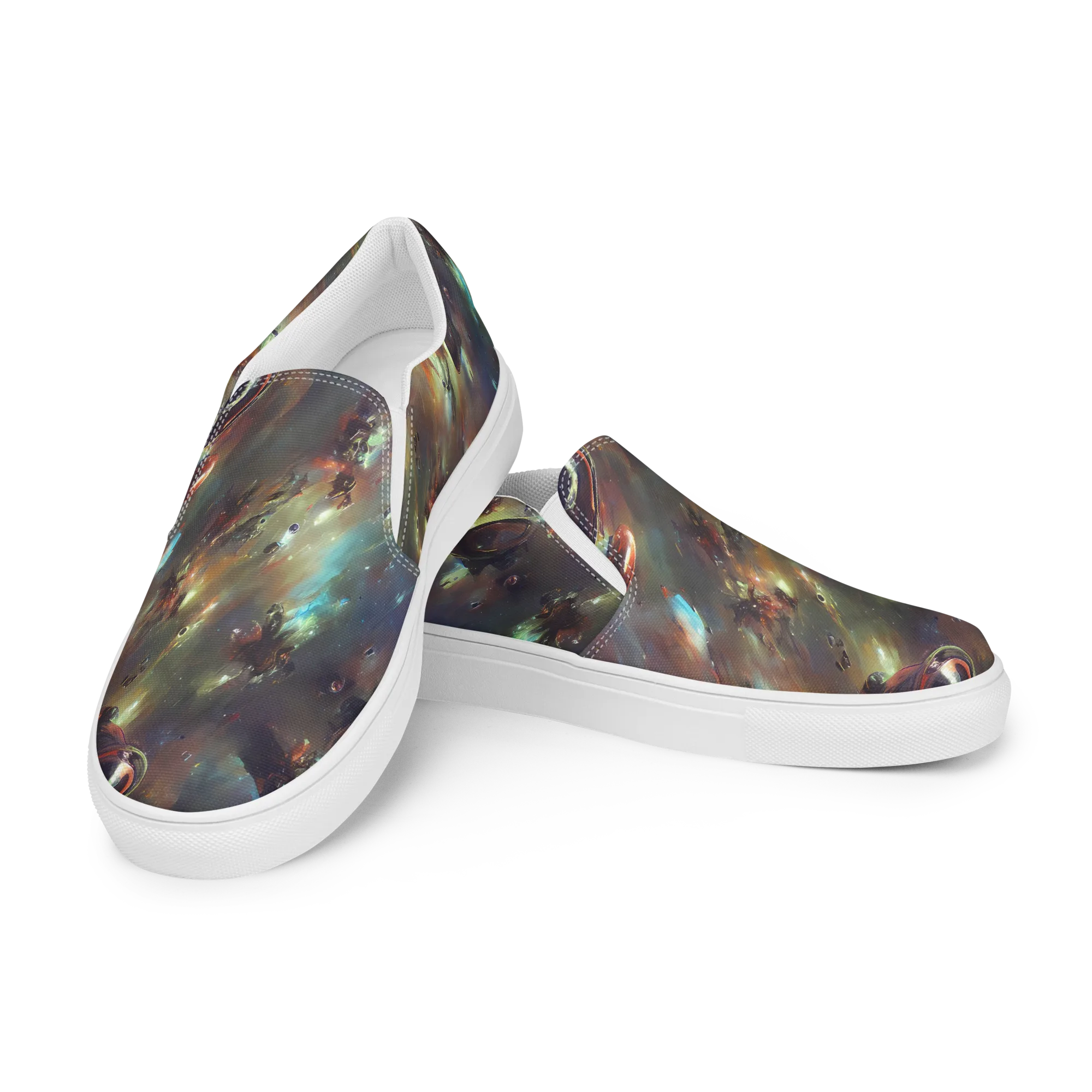Chaos Crescendo on Women's Slip-On Canvas Shoes — Left Front