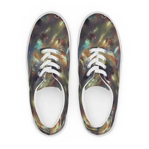 Chaos Crescendo on a Men's Lace-Up Canvas Shoes