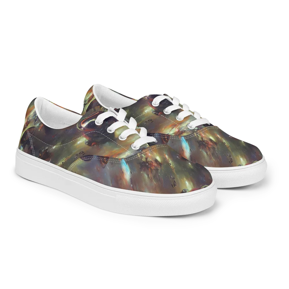 Chaos Crescendo on Men's Lace-Up Canvas Shoes — Right Front