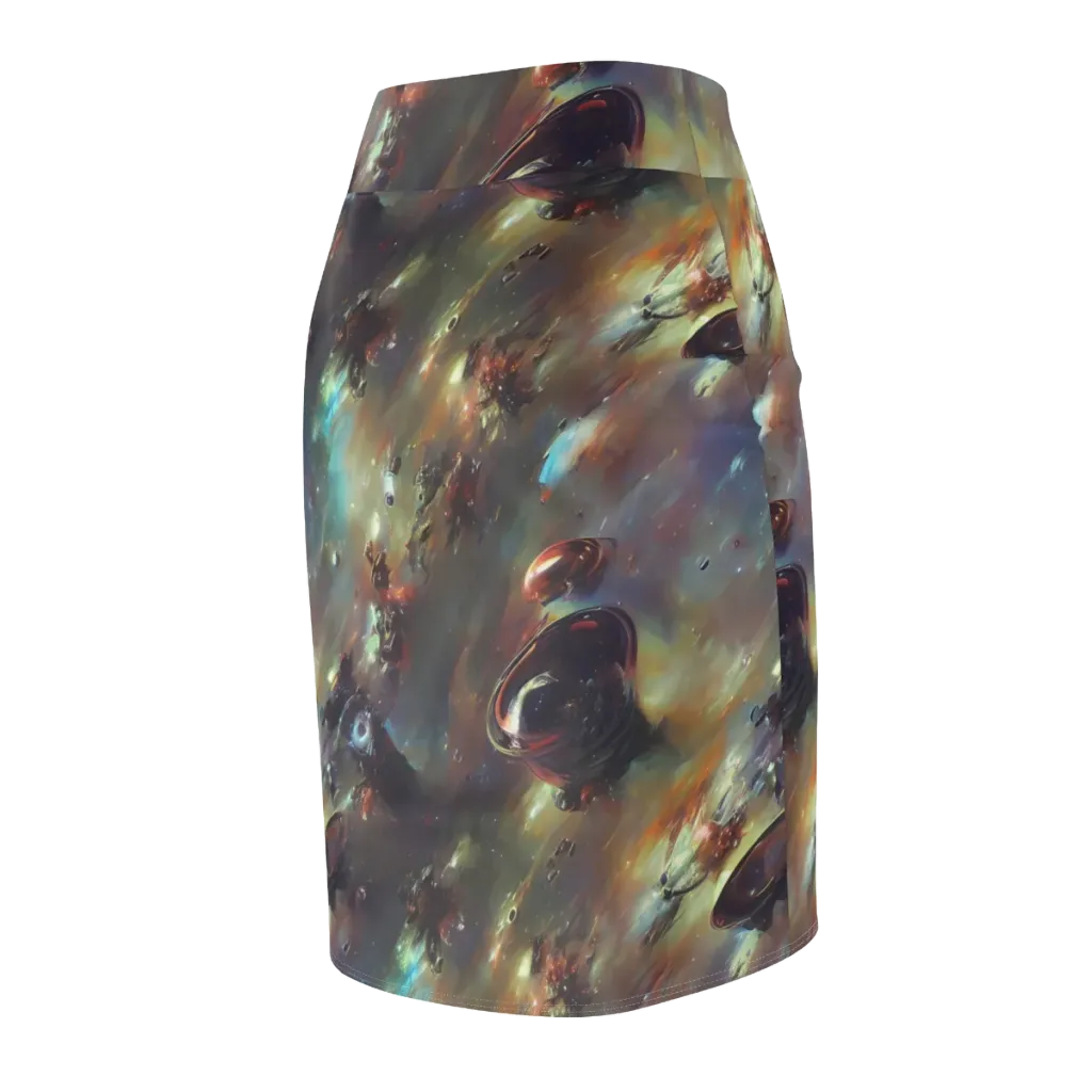Chaos Crescendo on Pencil Skirt — Back Side