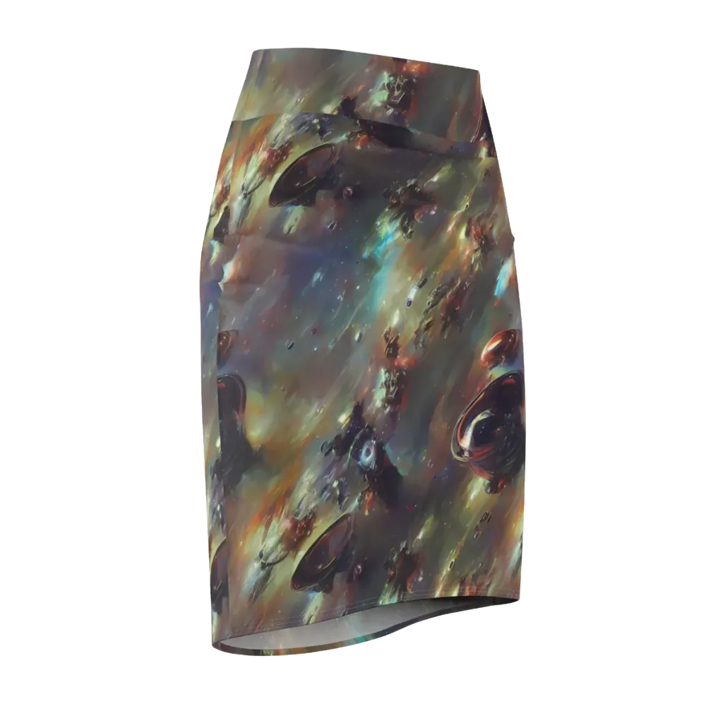 Chaos Crescendo on Pencil Skirt — Front Side