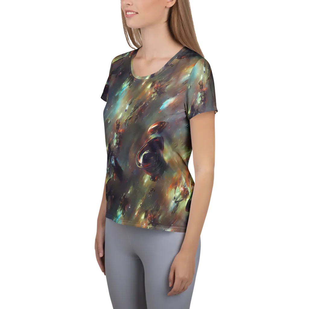 Chaos Crescendo on Women's Athletic T-Shirt — Left