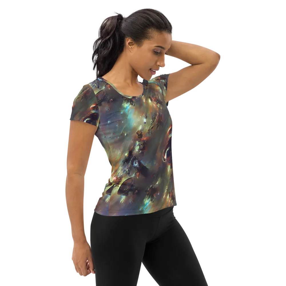Chaos Crescendo on Women's Athletic T-Shirt — Right