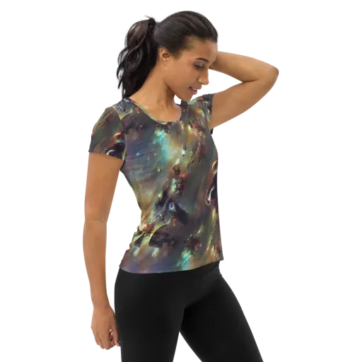 Chaos Crescendo on a Women's Athletic T-Shirt