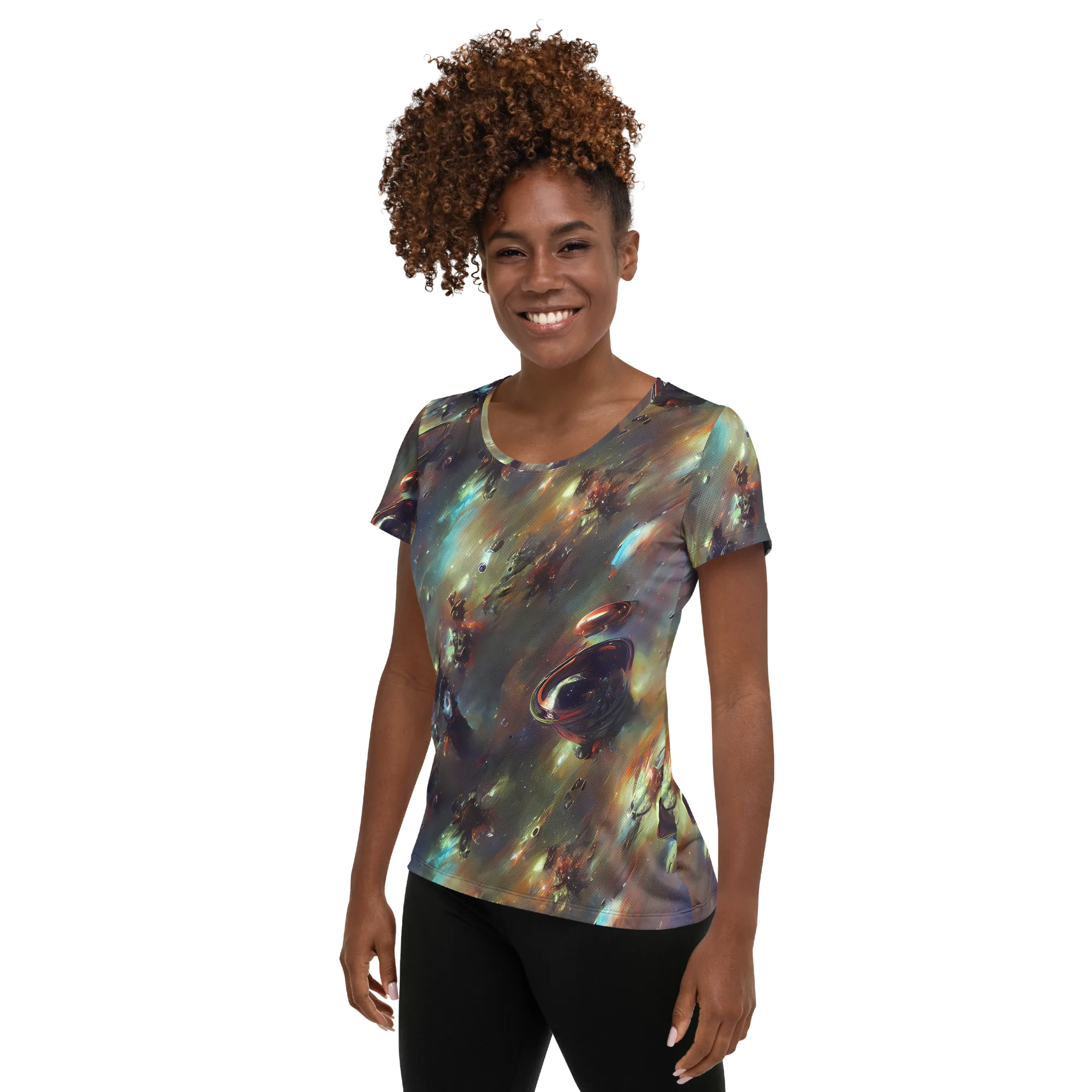 Chaos Crescendo on Women's Athletic T-Shirt — Left