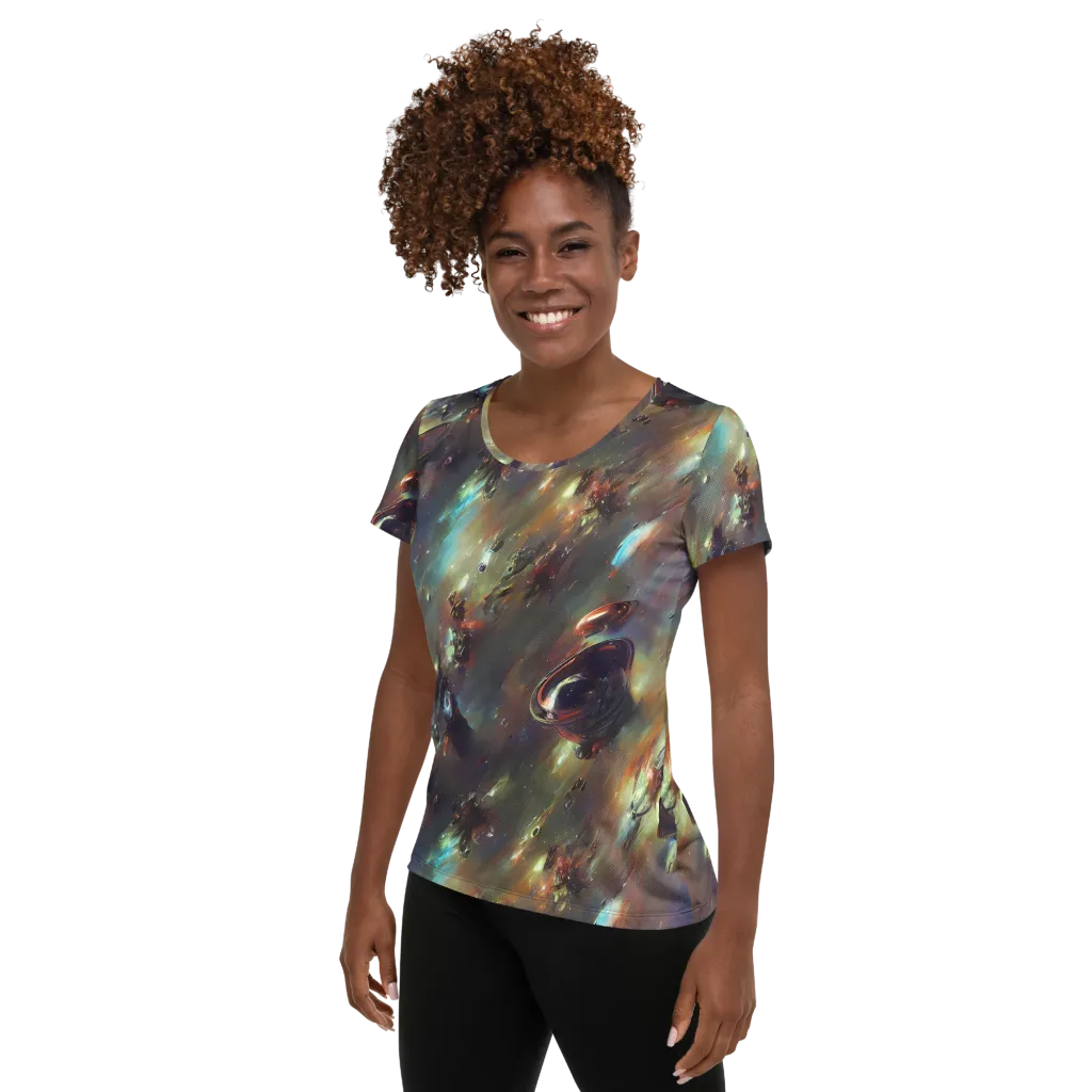 Chaos Crescendo on Women's Athletic T-Shirt — Left