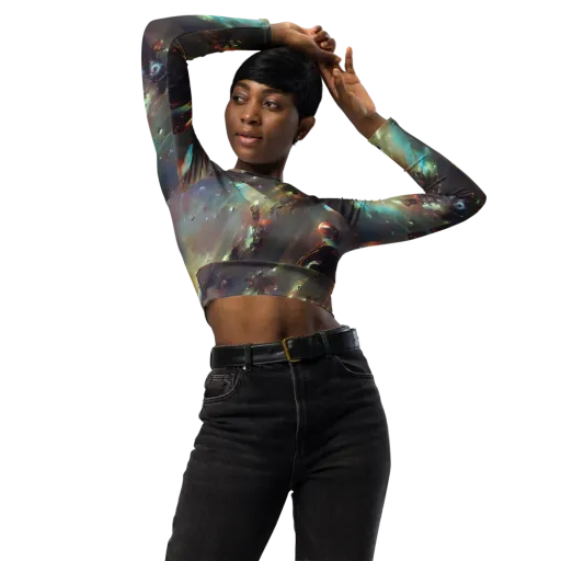 Chaos Crescendo on a Long Sleeve Crop Top