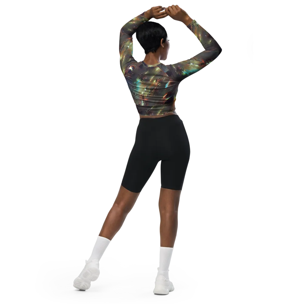 Chaos Crescendo on Long Sleeve Crop Top — Back