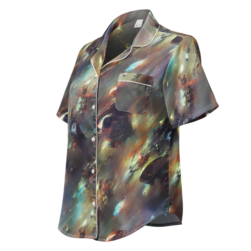 Chaos Crescendo on Women's Short Sleeve Pajama Top — Left Front