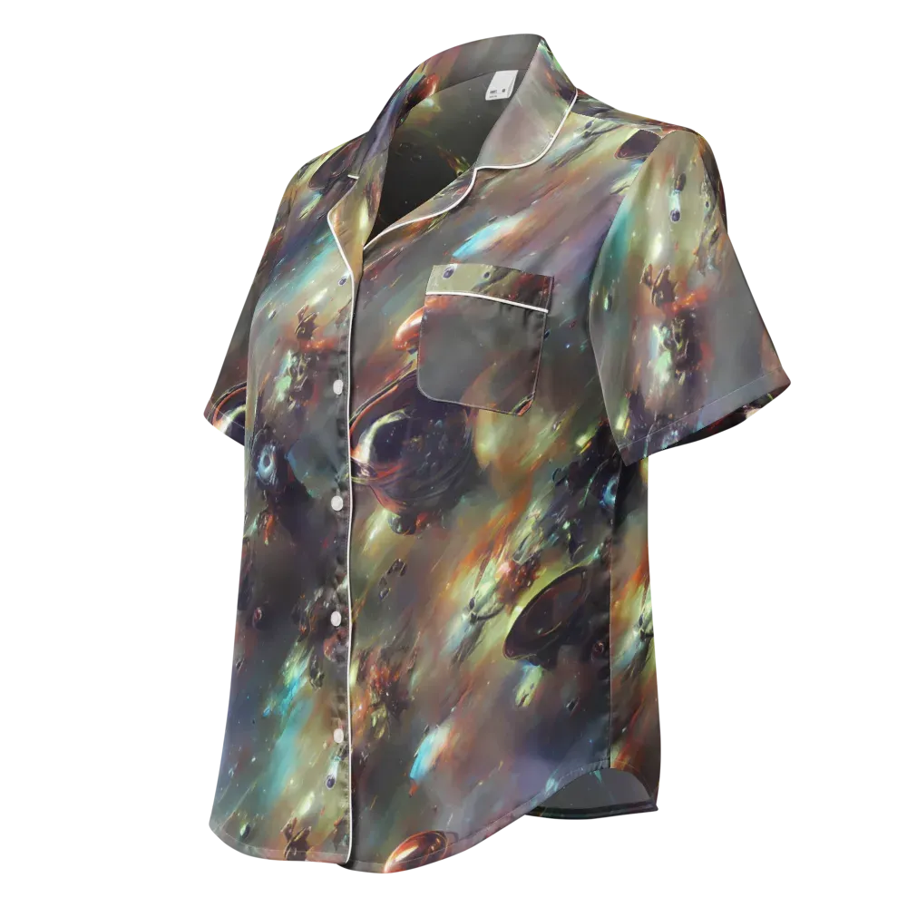 Chaos Crescendo on Women's Short Sleeve Pajama Top — Left Front