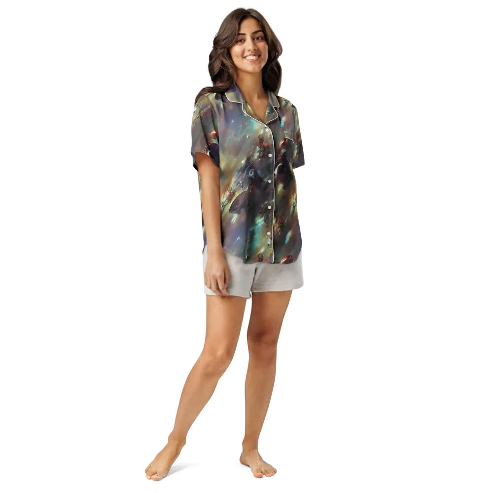 Chaos Crescendo on Women's Short Sleeve Pajama Top — Front