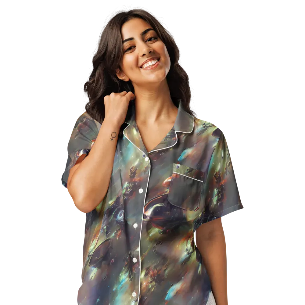 Chaos Crescendo on Women's Short Sleeve Pajama Top — Front