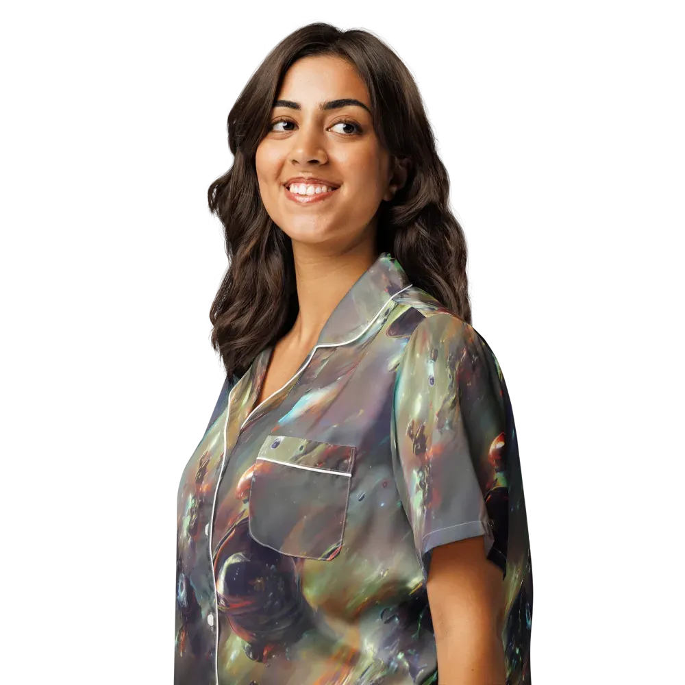 Chaos Crescendo on Women's Short Sleeve Pajama Top — Left Front
