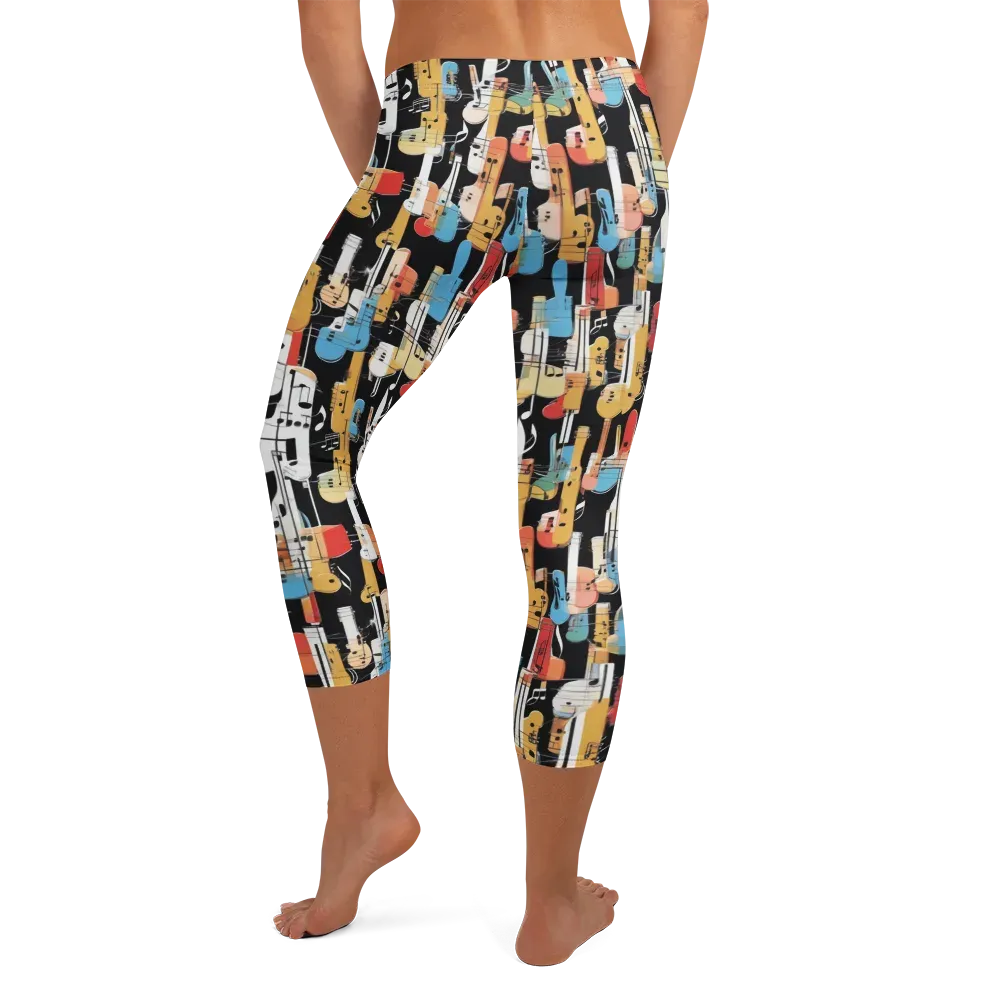 Jazz Mosaic on Capri Leggings — Back