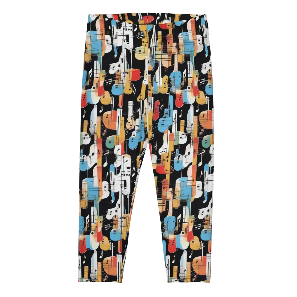 Jazz Mosaic on Capri Leggings — Front