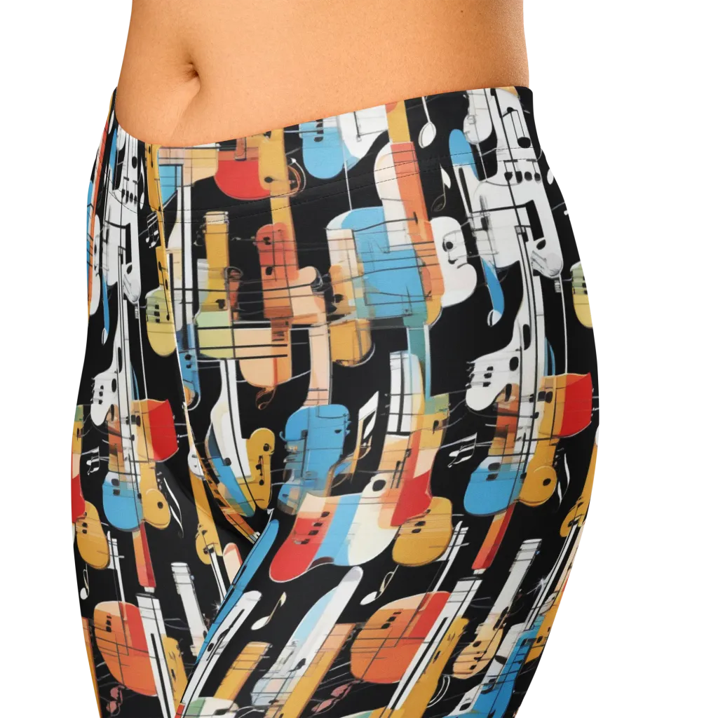 Jazz Mosaic on Capri Leggings — Zoomed-in