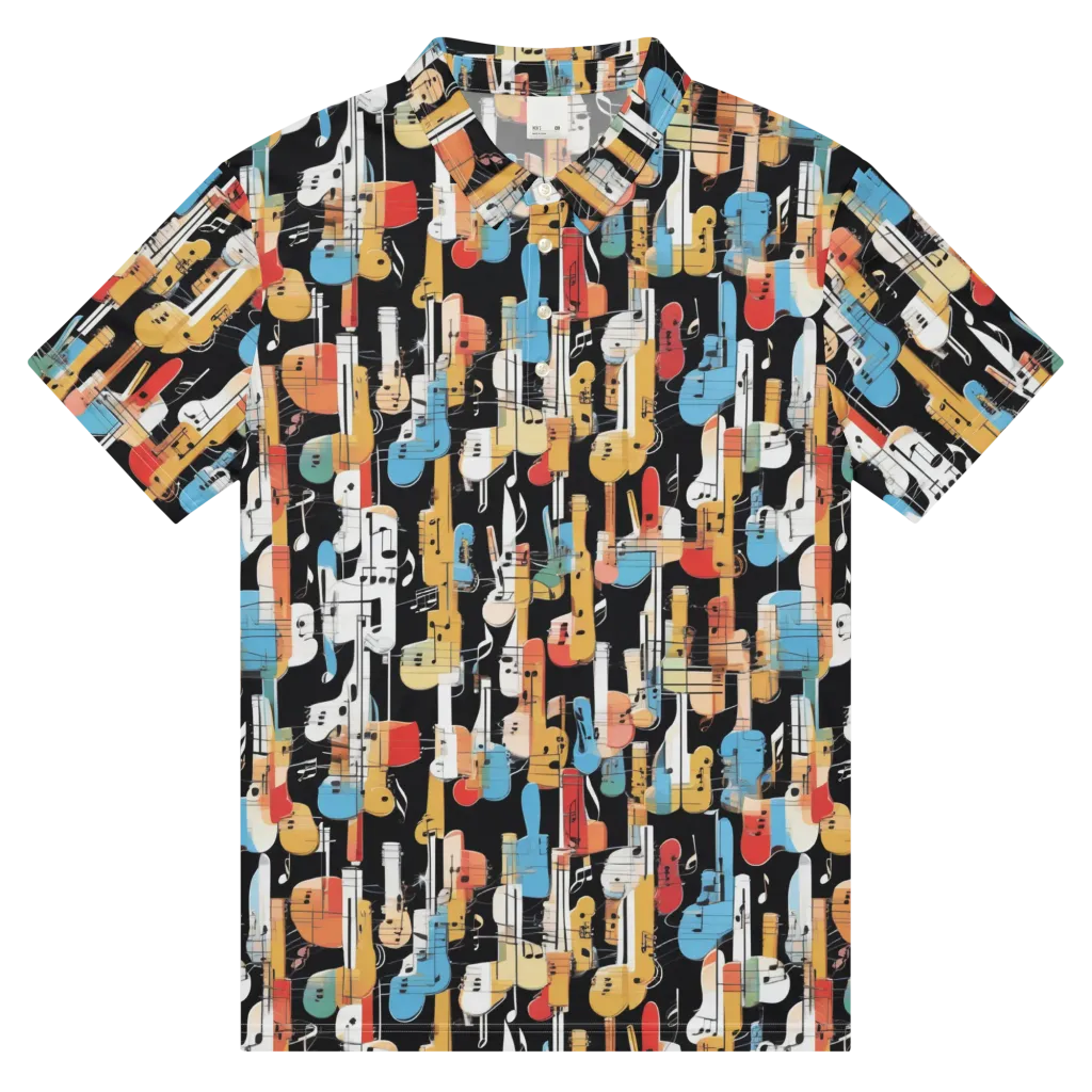 Jazz Mosaic on Men's Slim Fit Polo Shirt — Front