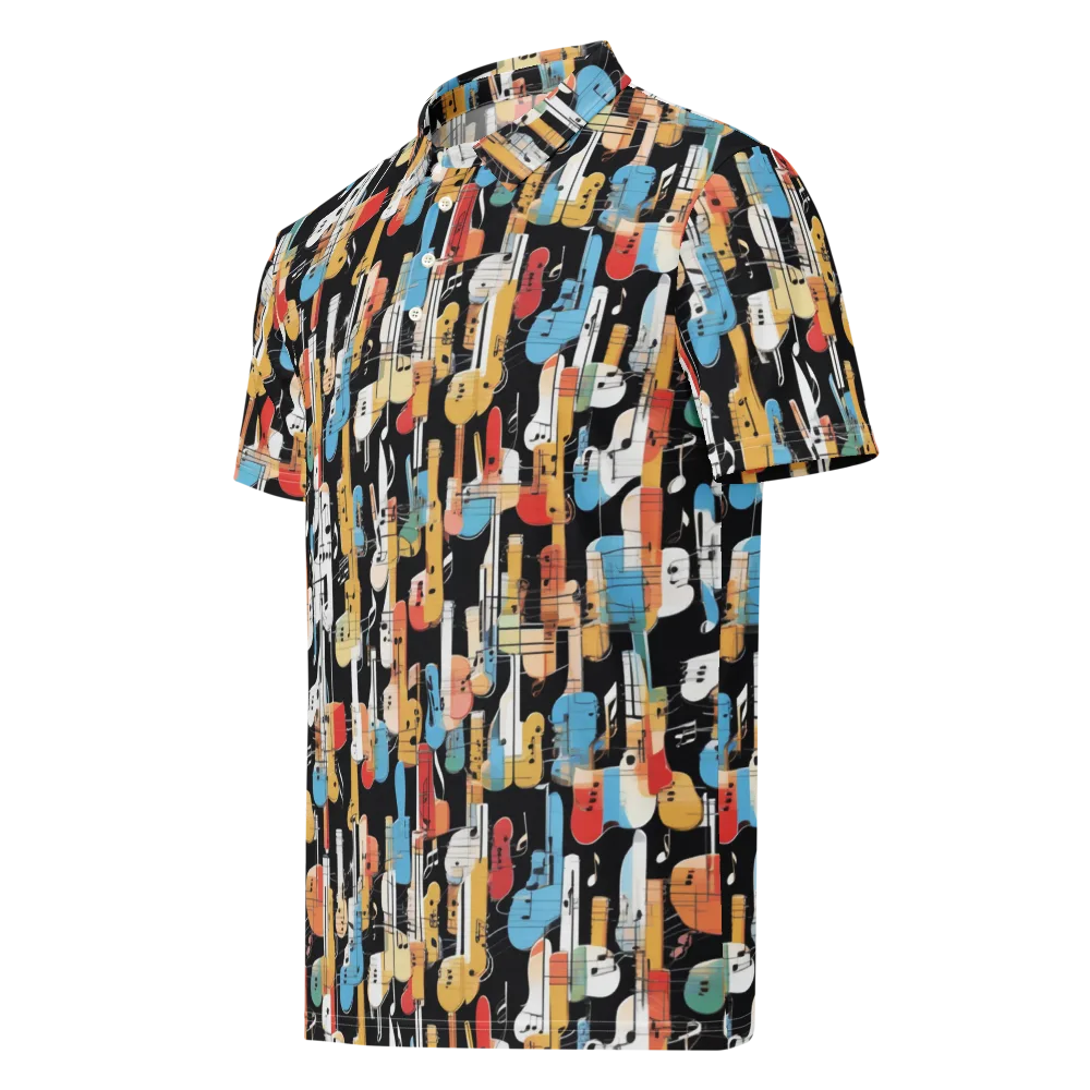 Jazz Mosaic on Men's Slim Fit Polo Shirt — Left Front