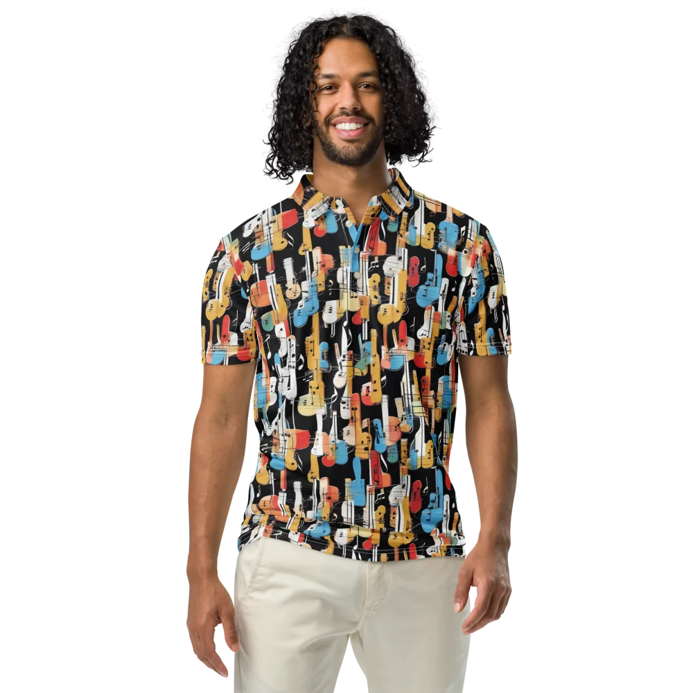 Jazz Mosaic on Men's Slim Fit Polo Shirt — Front