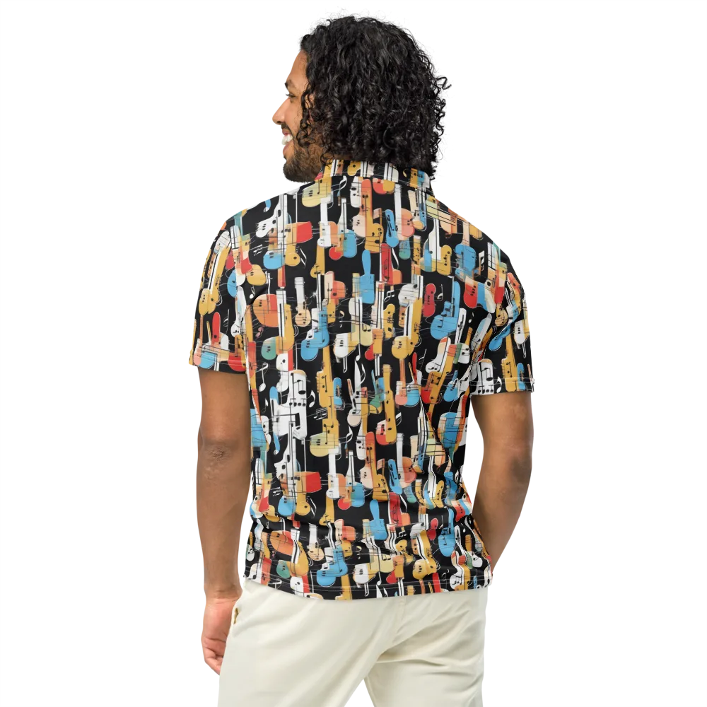 Jazz Mosaic on Men's Slim Fit Polo Shirt — Back