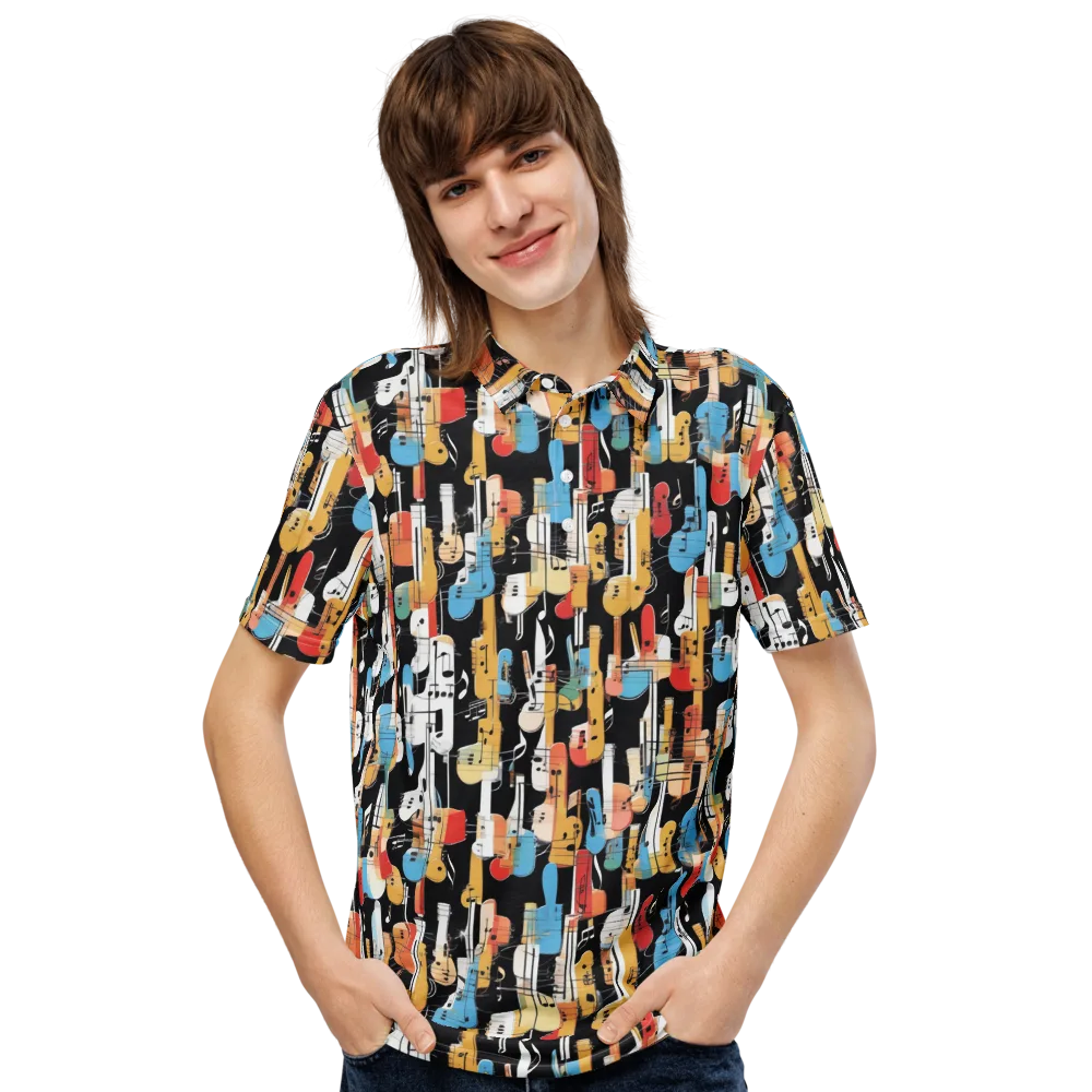 Jazz Mosaic on Men's Slim Fit Polo Shirt — Front