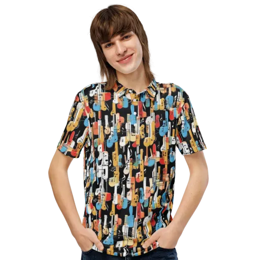 Jazz Mosaic on a Men's Slim Fit Polo Shirt