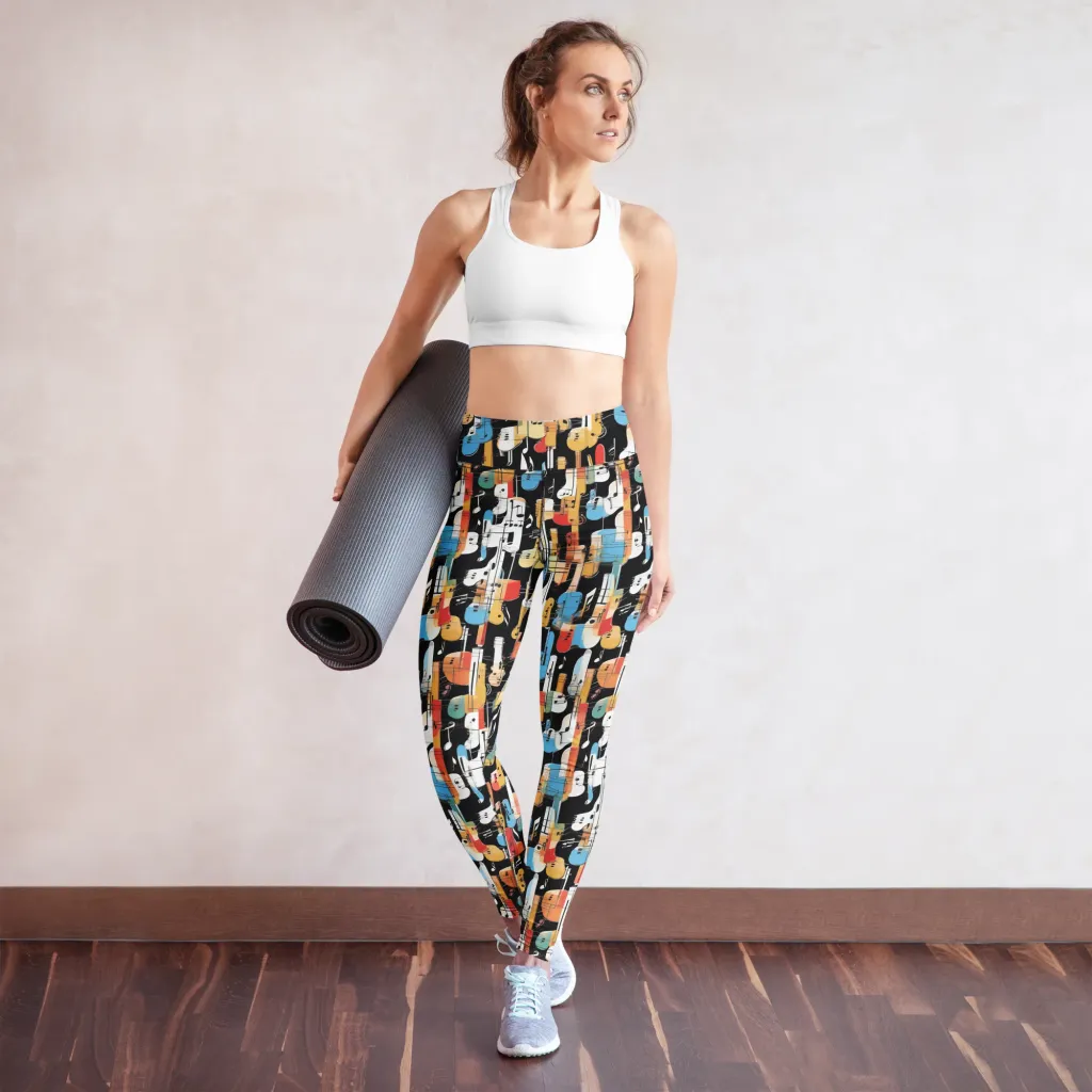 Jazz Mosaic on Yoga Leggings — Front